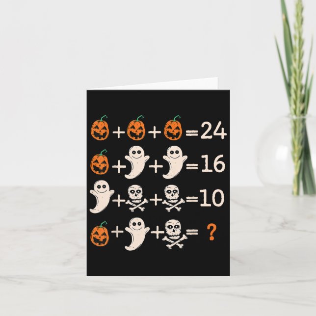 Math Teacher Halloween Algebra Operation Mathemati Card (Front)