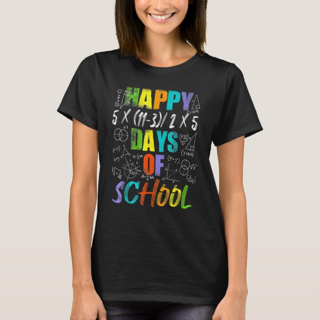 Math Teacher Happy 100th Day Of School Equations_3 T-Shirt (Front)