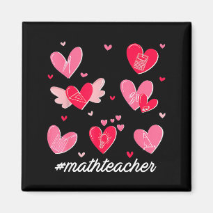 Math Teacher Heart Valentines Day Mathematics Teac Magnet