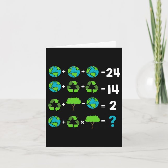 Math Teacher Humor Day Of Earth Order Of Operation Card (Front)