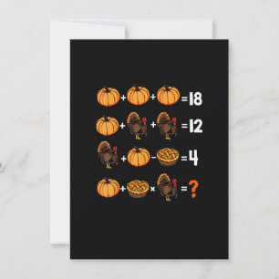 Math Teacher Humor Thanksgiving Weekend Order Of O Invitation
