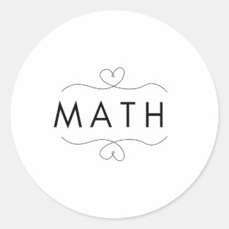Math Teacher i love Heart math  Classic Round Sticker