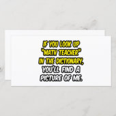 Math Teacher In Dictionary...My Picture (Front/Back)