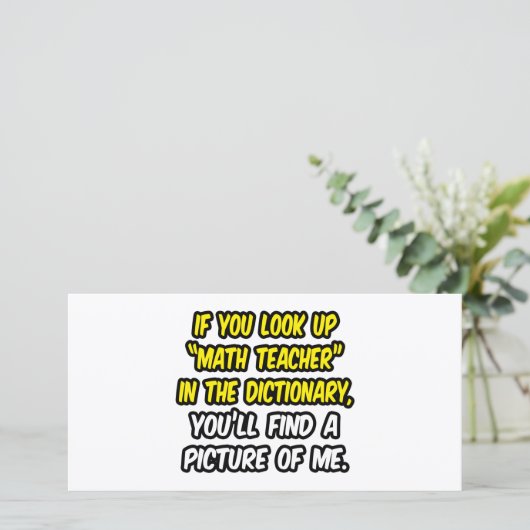 Math Teacher In Dictionary...My Picture (Standing Front)