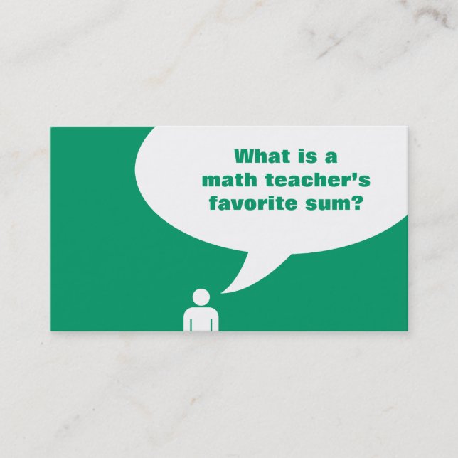 math teacher joke business card (Front)
