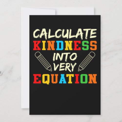 Math Teacher Kindness Mathematics Maths Student Thank You Card