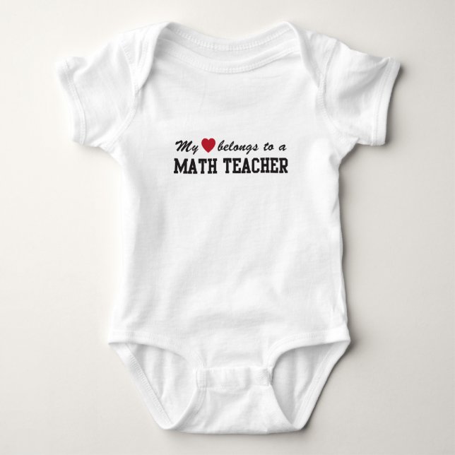 Math Teacher Love Baby Bodysuit (Front)