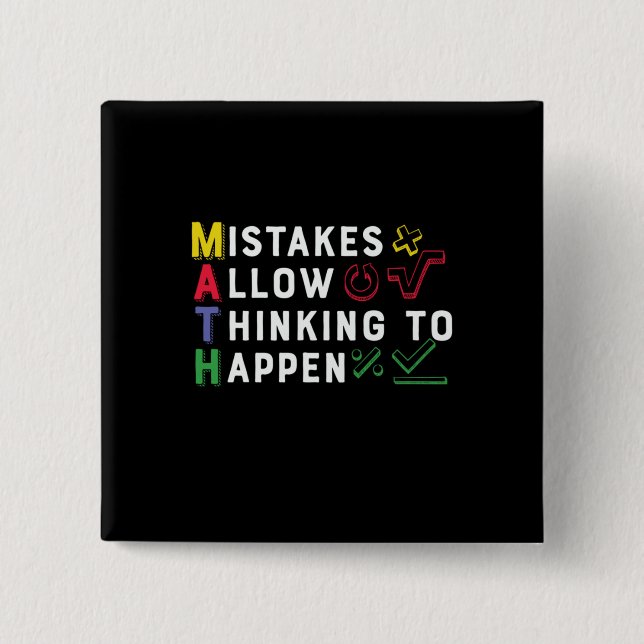 Math Teacher Math Allow Happen Button (Front)