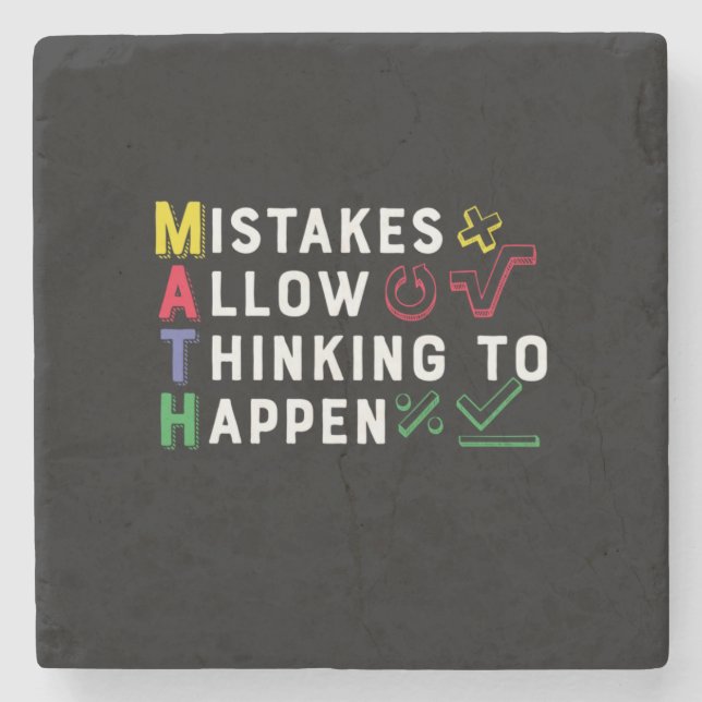 Math Teacher Math Allow Happen Stone Coaster (Front)