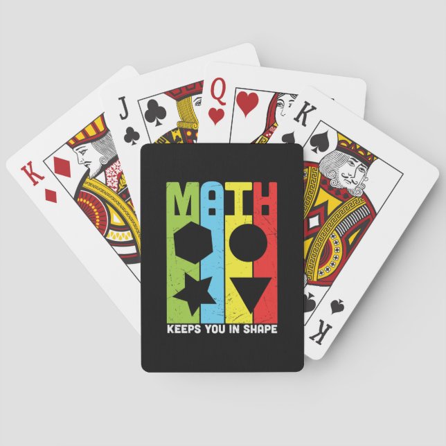 Math Teacher Math Keeps You In Shape Poker Cards (Back)