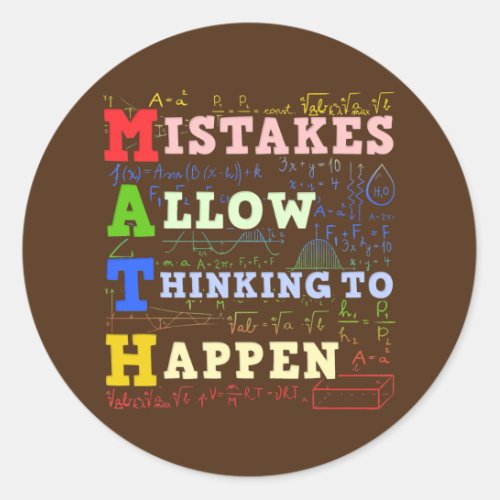 Math Teacher Math Student Mathematics  Classic Round Sticker