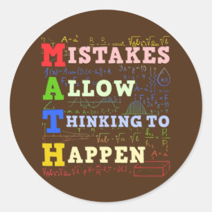 Math Teacher Math Student Mathematics Classic Round Sticker