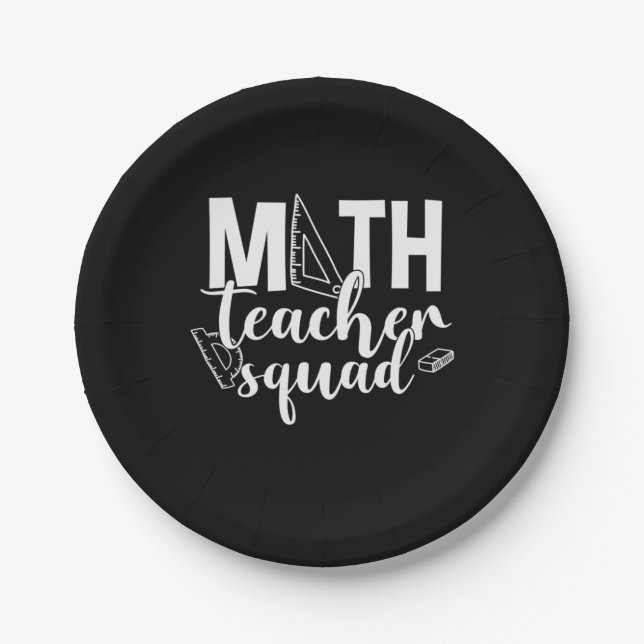 Math Teacher Math Teacher Squad Paper Plates (Front)