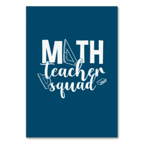 Math Teacher Math Teacher Squad Table Number