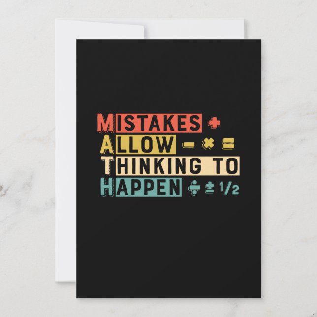 Math Teacher Math Thinking To Happen Invitation (Front)