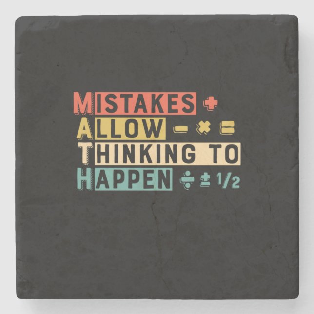Math Teacher Math Thinking To Happen Stone Coaster (Front)