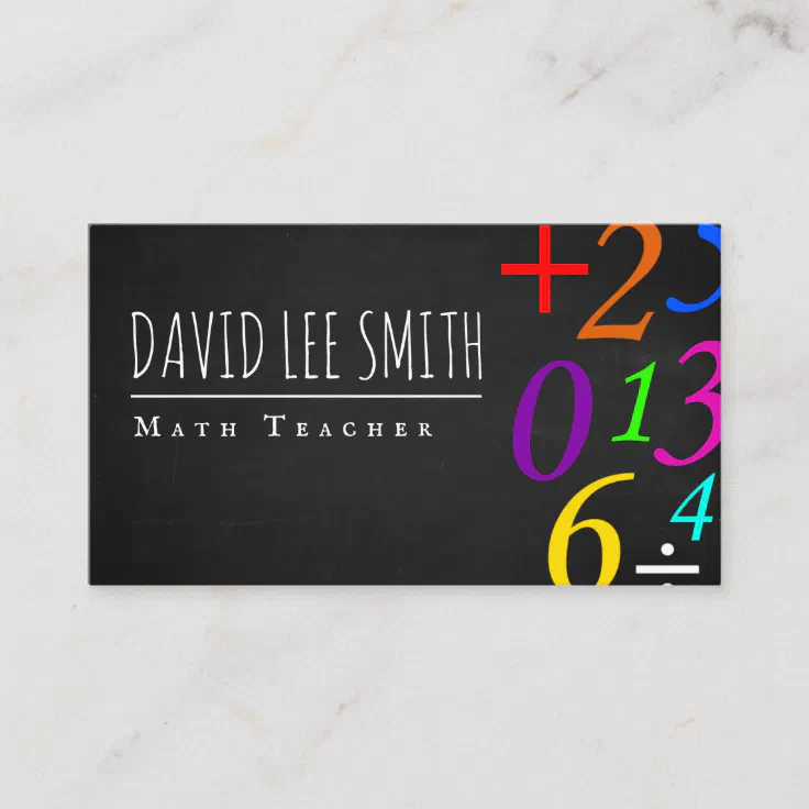 Math Teacher / Math Tutor Business Card | Zazzle