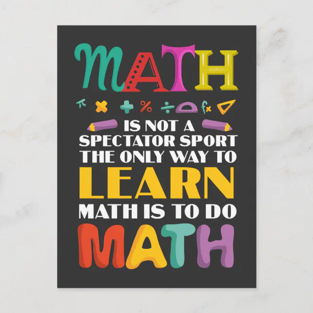 Math Teacher Mathematical Study Student School Postcard | Zazzle