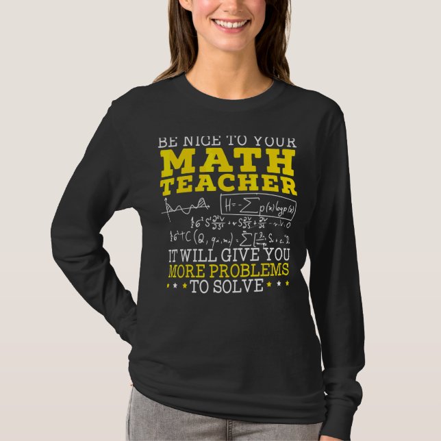Math Teacher Mathematician Mathematics School Numb T-Shirt (Front)