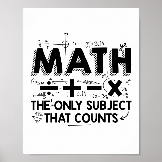 Math Teacher | Mathematics Mathematician Gifts Poster (Front)
