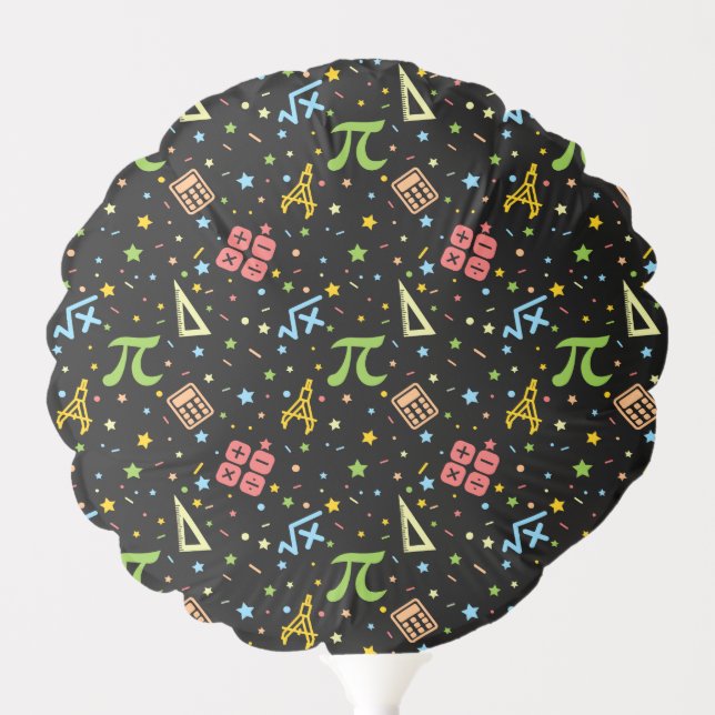 Math Teacher - Mathematics Symbols Pattern Balloon (Front)