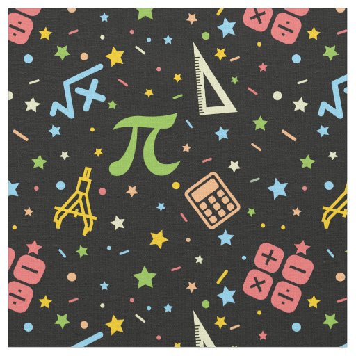 Math Teacher - Mathematics Symbols Pattern Fabric