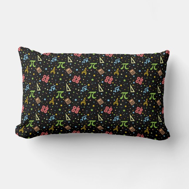 Math Teacher - Mathematics Symbols Pattern Lumbar Pillow (Front)