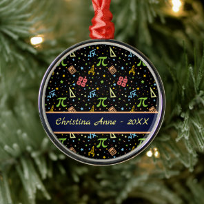 Math Teacher - Mathematics Symbols Pattern Metal O Ornament