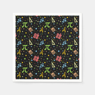 Math Teacher - Mathematics Symbols Pattern Napkins