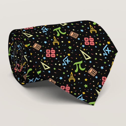 Math Teacher - Mathematics Symbols Pattern Neck Tie