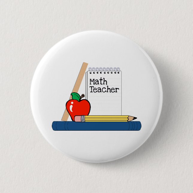 Math Teacher (Notebook) Pinback Button (Front)