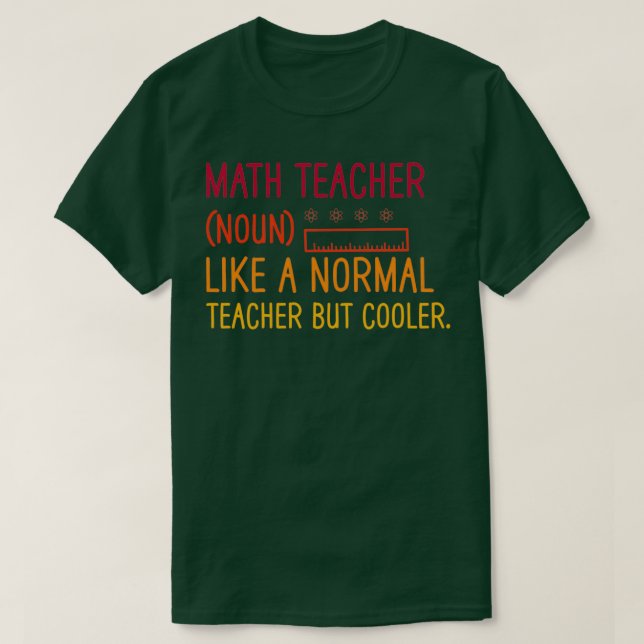Math teacher noun like a normal teacher but cooler T-Shirt (Design Front)