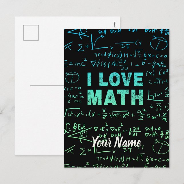 Math Teacher Or Mathematics Professor And Student Holiday Postcard (Front/Back)