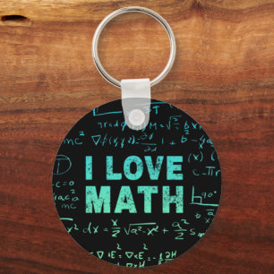 Math Teacher Or Mathematics Professor And Student Keychain