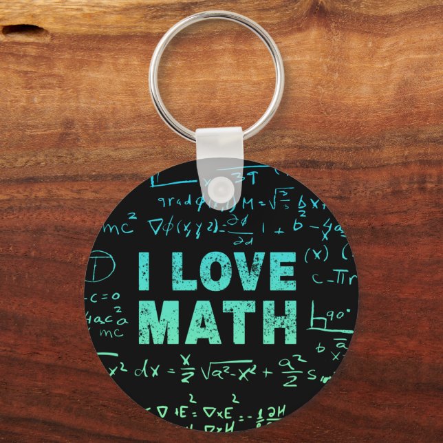 Math Teacher Or Mathematics Professor And Student Keychain (Front)
