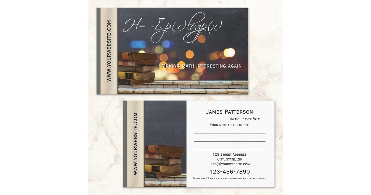 Math Tutor Card Math Teacher or Tutor Appointment Business Card | Zazzle