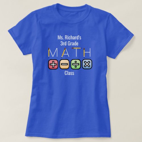 Math Teacher   Personalized Arithmetic Symbols  T_Shirt