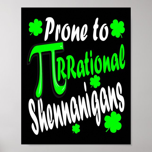 Math Teacher Pi Day St Patrick's Day 2025 Shamrock Poster (Front)