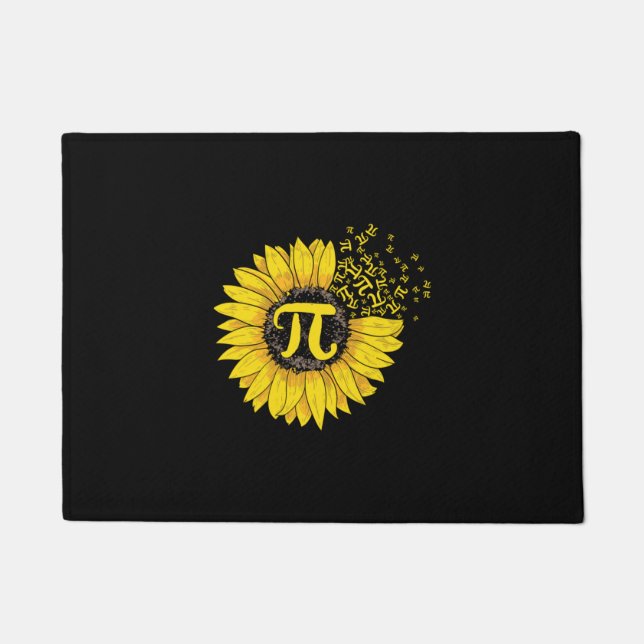Math Teacher Pi Number Sunflower Doormat (Front)