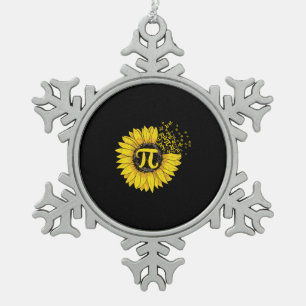 Math Teacher Pi Number Sunflower Snowflake Pewter Christmas Ornament