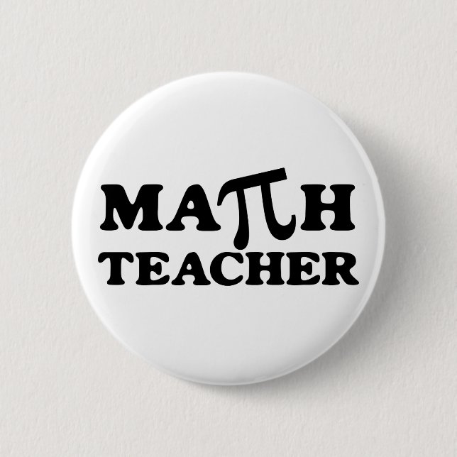 Math Teacher PI Pinback Button (Front)