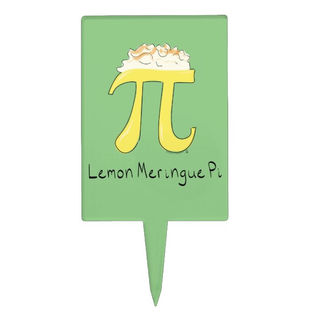 Math Teacher Pi Symbol Cute Lemon Meringue Cake Topper (Front)