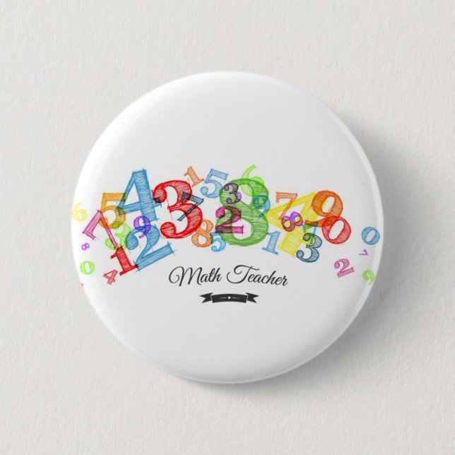 Math Teacher Pinback Button (Front)