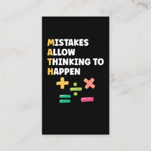 Math Teacher Preschool Mathematician Business Card