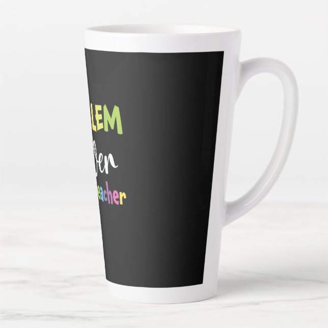 Math Teacher Problem Solver Latte Mug (Right)