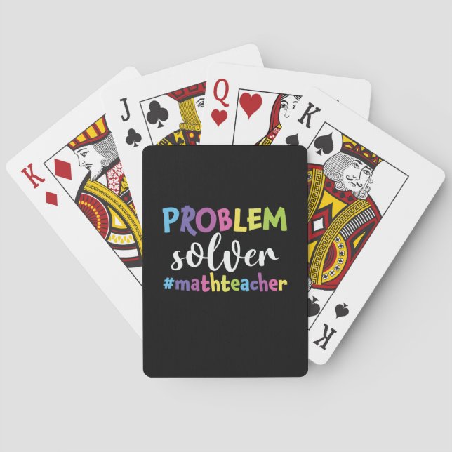 Math Teacher Problem Solver Poker Cards (Back)