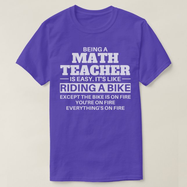 Math Teacher Riding A Bike  T-Shirt (Design Front)
