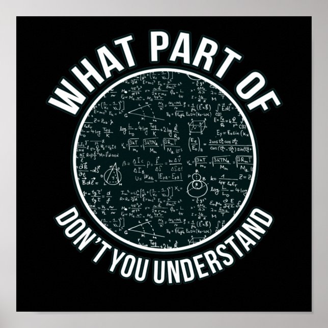 Math Teacher Sarcasm Mathematics Maths Student Poster (Front)