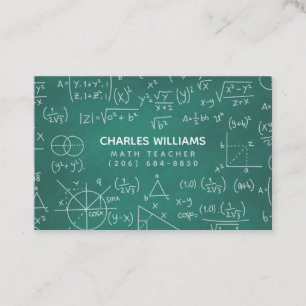 Math Teacher School Chalkboard Calling Card