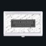 Math Teacher Stylish Mathematics Equations Pattern Business Card Case<br><div class="desc">Math Teacher Stylish Mathematics Equations Pattern - Stylish and Unique Business Card Holder. All text style,  colors,  sizes can be modified to fit your needs. If you need any customization,  please contact me.</div>
